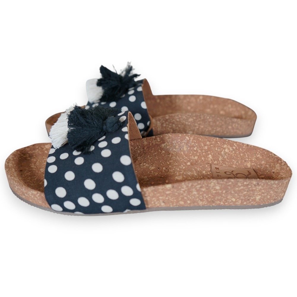 NIB Figue Women's Noona Cork Polka Dot Slides Boho Feminine Size US 8 / EU 38.5
